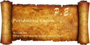 Porubszky Emese névjegykártya