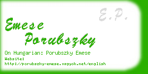 emese porubszky business card